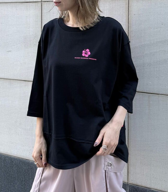 【MAISON MAVERICK PRESENTS】バックプリントミディアムスリーブTシャツ★☆MM5137