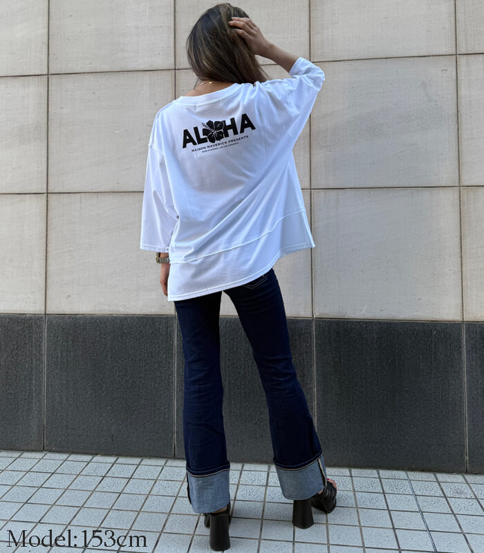 【MAISON MAVERICK PRESENTS】バックプリントミディアムスリーブTシャツ★☆MM5137