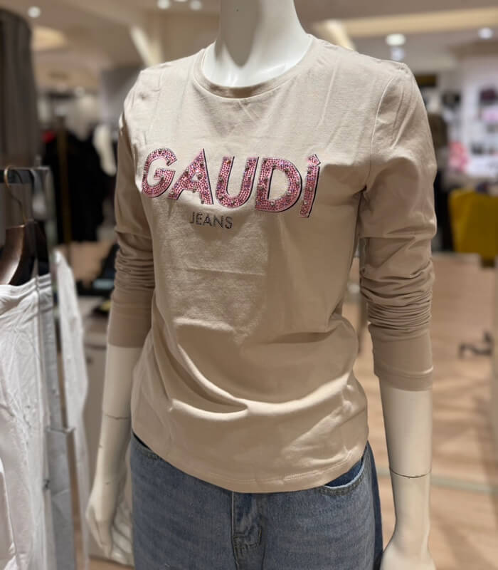【GAUDI】フロントビジューロゴポイントロングTシャツ★☆IT521BD64017
