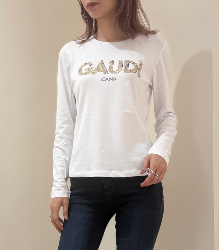 【GAUDI】フロントビジューロゴポイントロングTシャツ★☆IT521BD64017