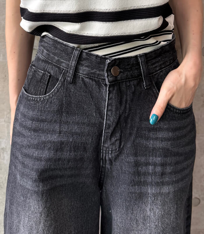 【DESERT ROSE】トラックラインワイドデニムパンツ★☆BDPT-9