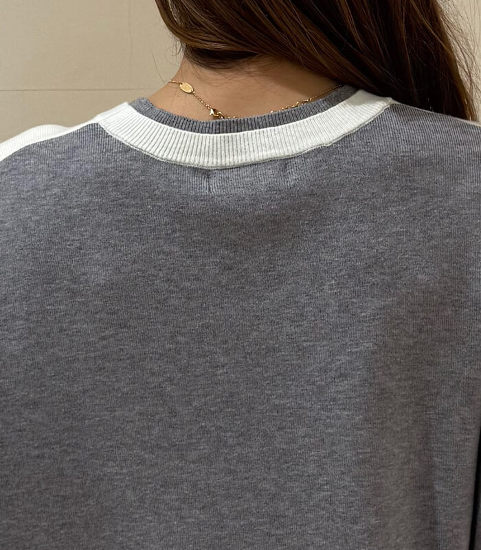 【MoNiLE】配色袖ボーダービッグニット★40251