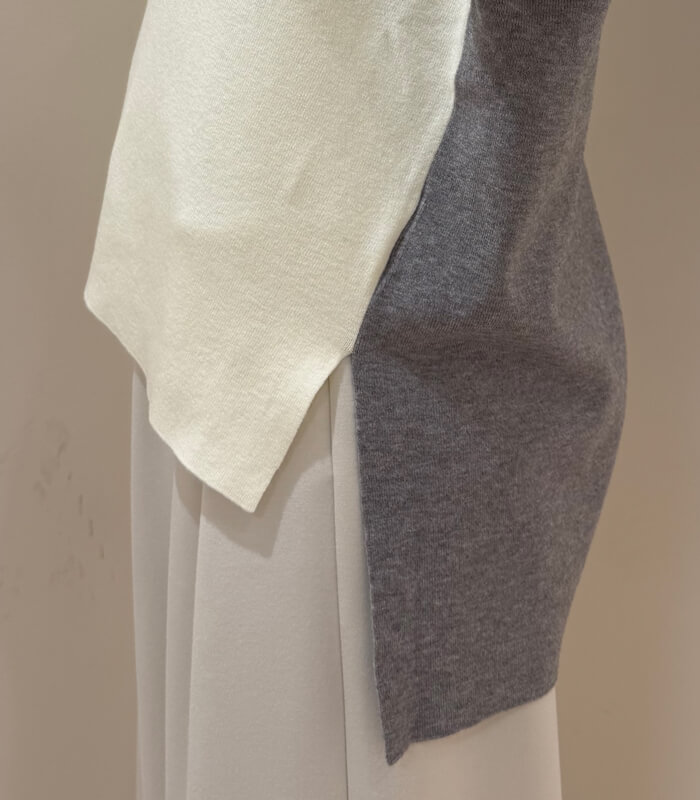 【MoNiLE】配色袖ボーダービッグニット★40251