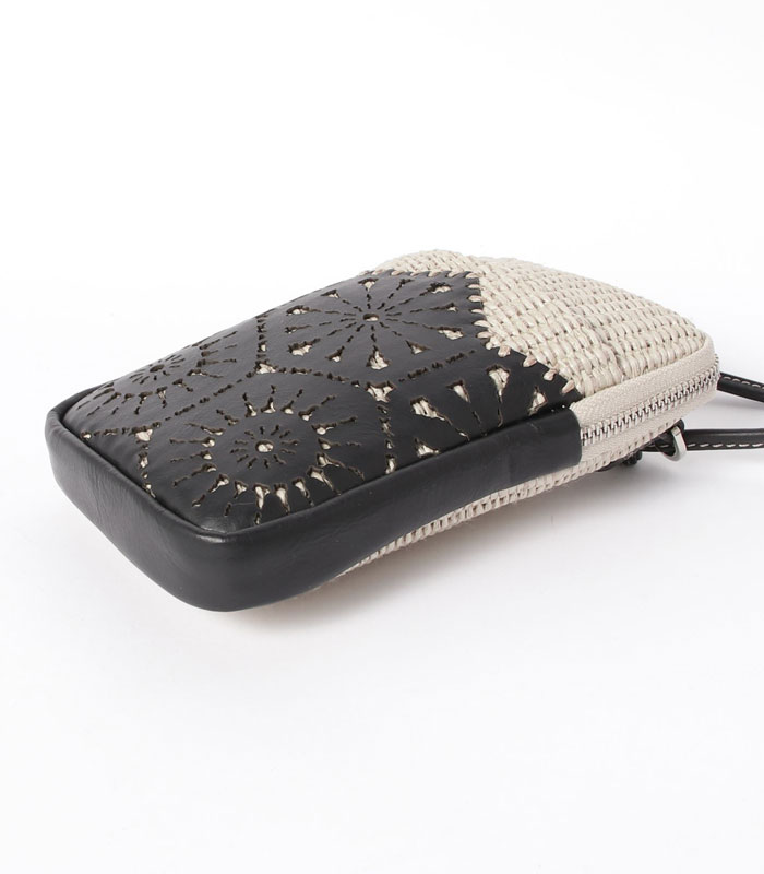 ROBERTA GANDOLFI】カットワークレザーコンビミニショルダーバッグ