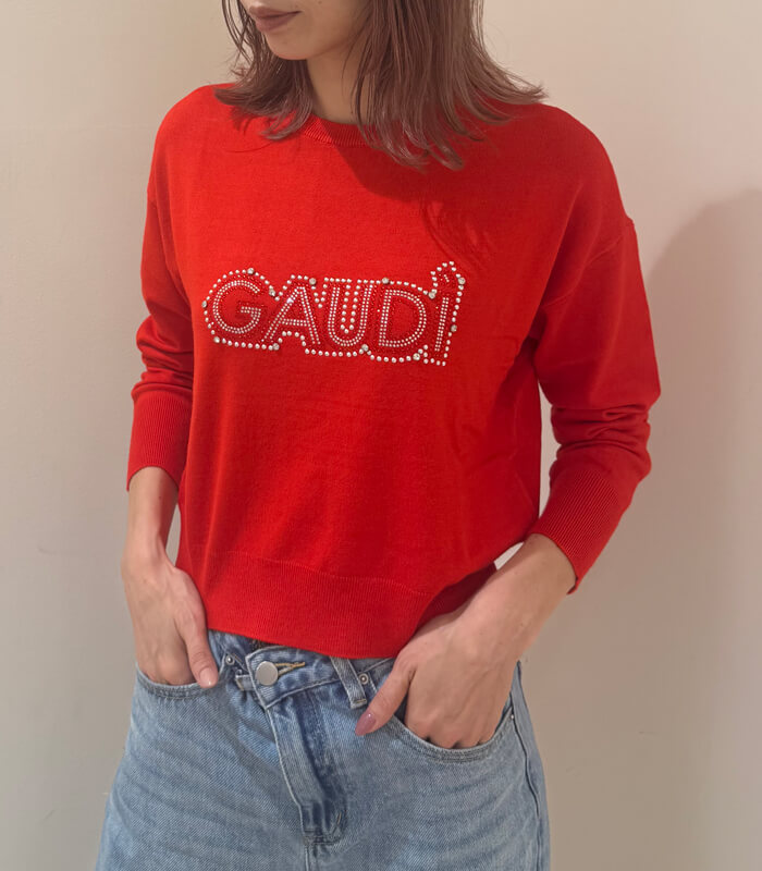 【SALE】【GAUDI】フロントビジューロゴポイントニット●☆IT521BD53023
