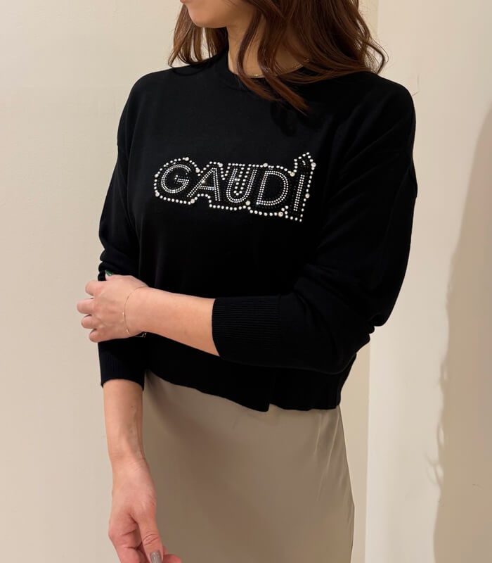 【SALE】【GAUDI】フロントビジューロゴポイントニット●☆IT521BD53023