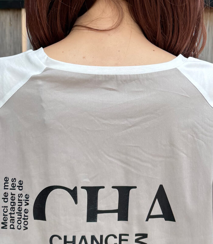 【SALE】【LUGIVA】異素材配色ロゴTシャツ■☆IT202681