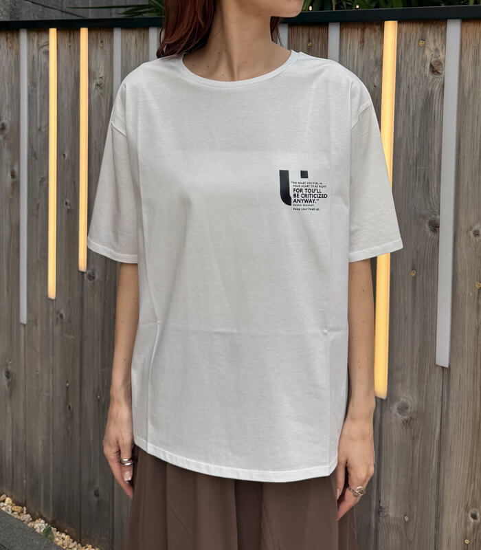 【SALE】【LUGIVA】異素材配色ロゴTシャツ■☆IT202681