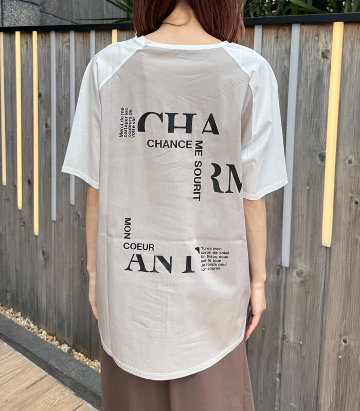 【SALE】【LUGIVA】異素材配色ロゴTシャツ■☆IT202681