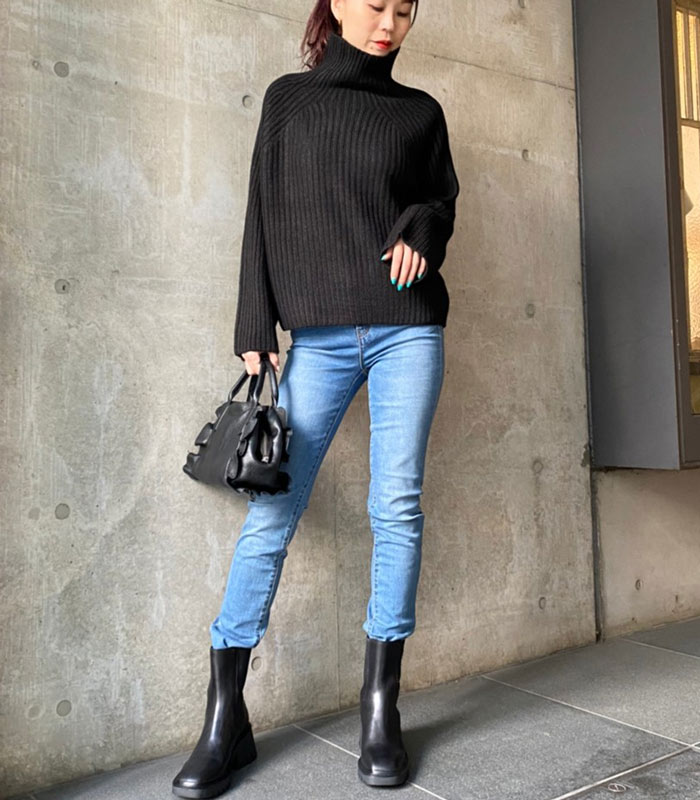 【MICALLE MICALLE】リブタートルネックニット★MRH112NAD-1(ITMRH112NAD)