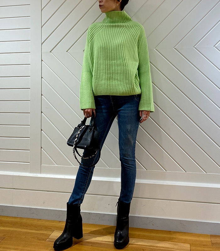 【MICALLE MICALLE】リブタートルネックニット★MRH112NAD-1(ITMRH112NAD)