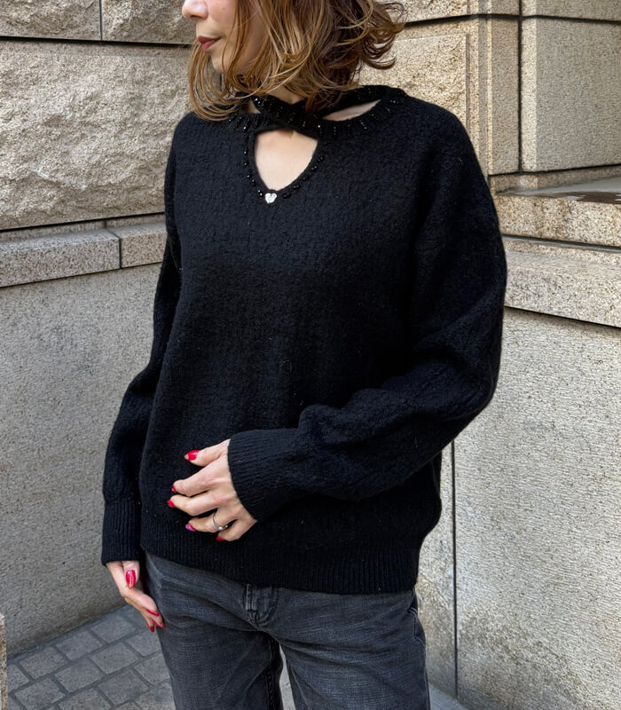 【SALE】【Desert Rose】クロスネックラインプルオーバーニット▼☆BDKT-84