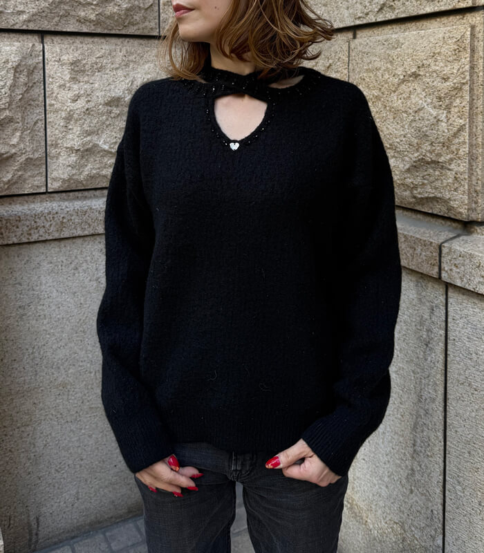 【SALE】【Desert Rose】クロスネックラインプルオーバーニット▼☆BDKT-84