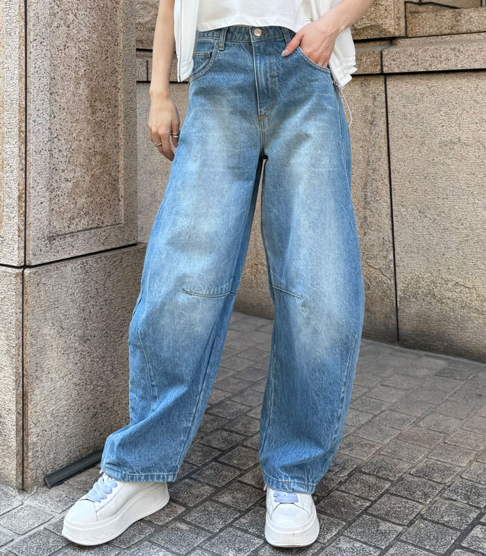 【SALE】【RINASCIMENTO】ダーツポイントバルーンデニムパンツ■☆ITRIN125188