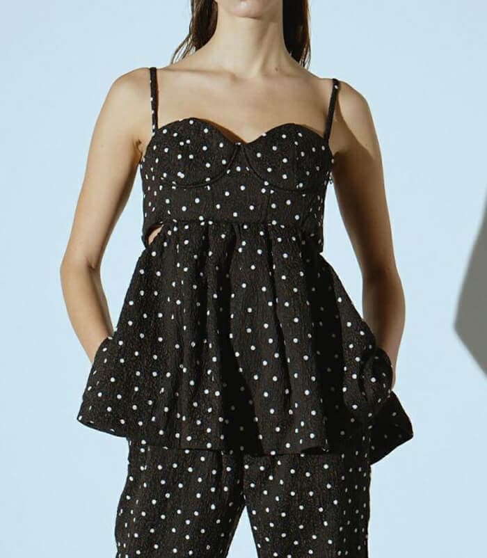 【DOUBLE STANDARD CLOTHING】ドットフロッキージャガードキャミソール★☆0204-160-253