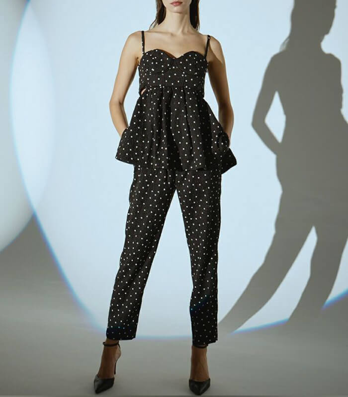 【DOUBLE STANDARD CLOTHING】ドットフロッキージャガードキャミソール★☆0204-160-253