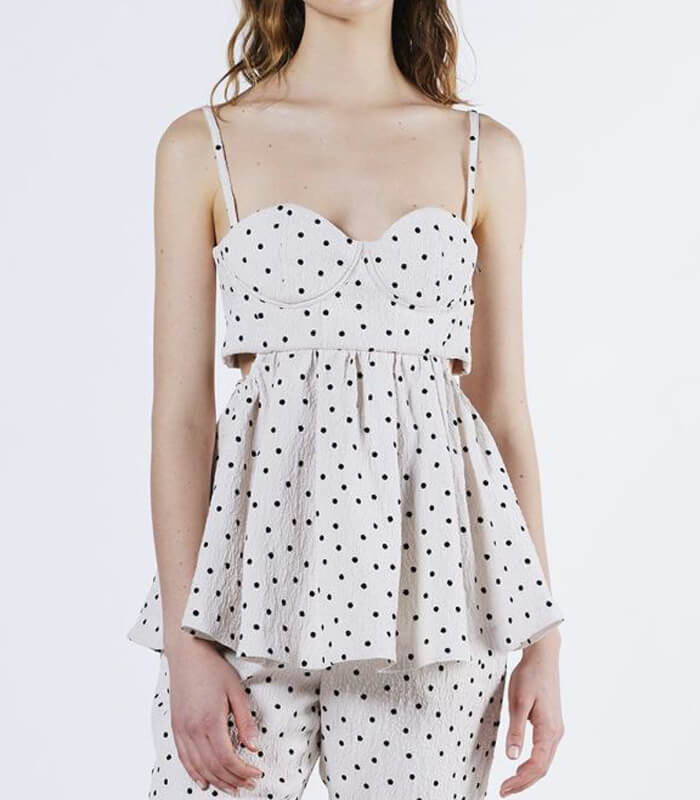 【DOUBLE STANDARD CLOTHING】ドットフロッキージャガードキャミソール★☆0204-160-253