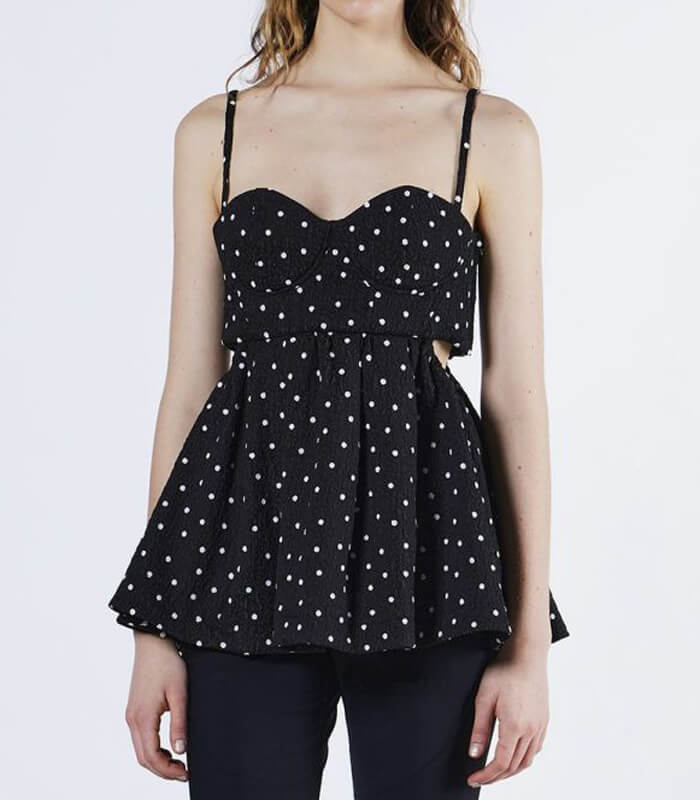 【DOUBLE STANDARD CLOTHING】ドットフロッキージャガードキャミソール★☆0204-160-253