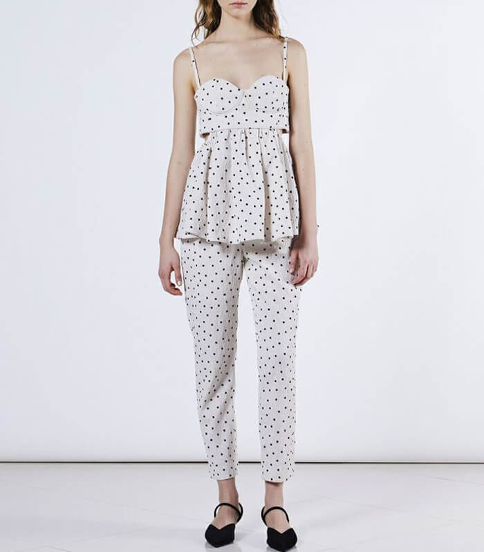 【DOUBLE STANDARD CLOTHING】ドットフロッキージャガードキャミソール★☆0204-160-253