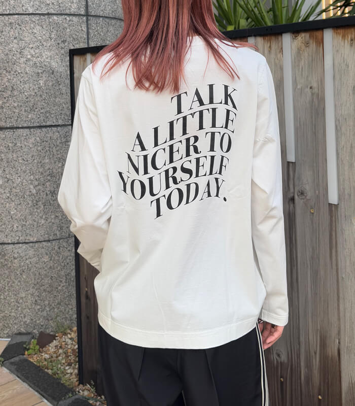 【DOUBLE STANDARD CLOTHING/ESSENTIAL】天竺 メッセージバックプリントロンTシャツ★☆2508-000-261