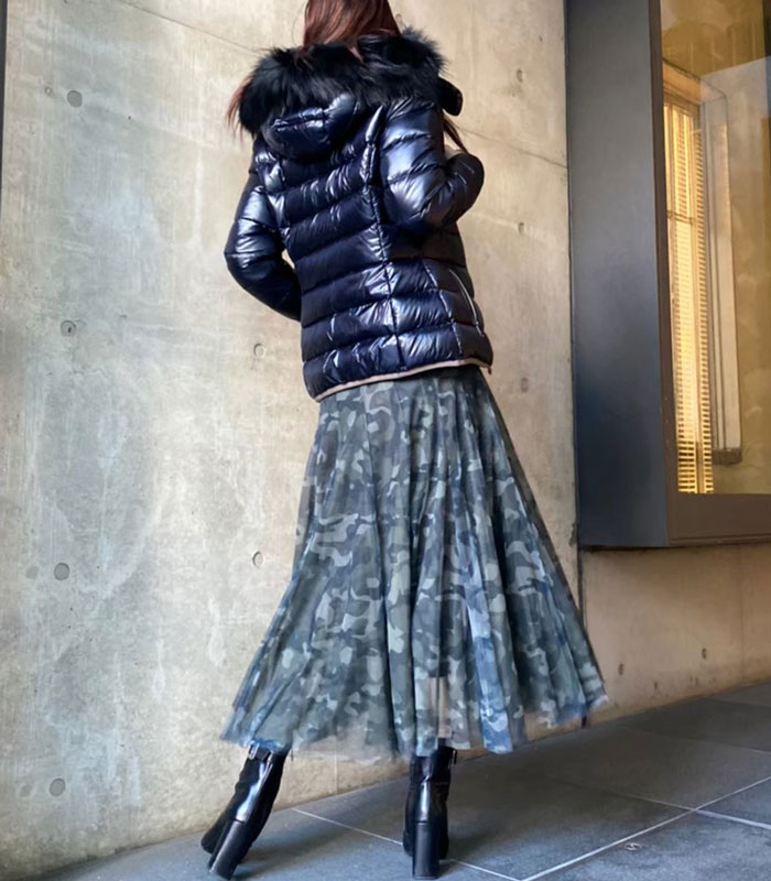 【TRANOI】迷彩柄チュールスカート★☆182R516