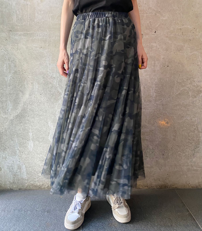 【TRANOI】迷彩柄チュールスカート★☆182R516