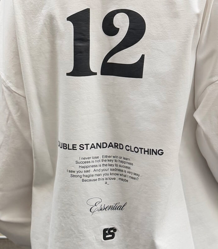 【DOUBLE STANDARD CLOTHING/ESSENTIAL】ハイゲージ バックナンバーロンTシャツ★2508-010-261