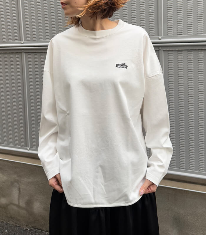 【DOUBLE STANDARD CLOTHING/ESSENTIAL】ハイゲージ バックナンバーロンTシャツ★2508-010-261