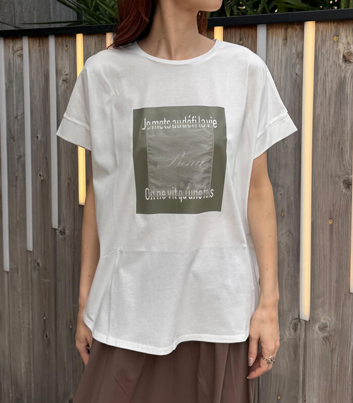 【SALE】【LUGIVA】BeauオーガンジーロゴTシャツ■☆IT202693
