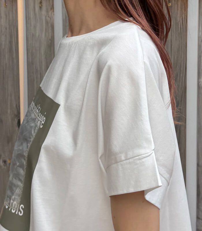 【SALE】【LUGIVA】BeauオーガンジーロゴTシャツ■☆IT202693