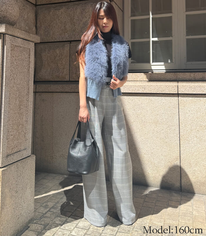 【RINASCIMENTO】チェック柄ワイドパンツ★ITRIN125186
