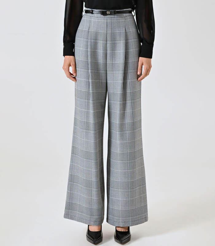 【RINASCIMENTO】チェック柄ワイドパンツ★ITRIN125186