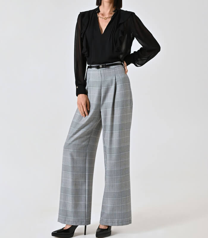 【RINASCIMENTO】チェック柄ワイドパンツ★ITRIN125186