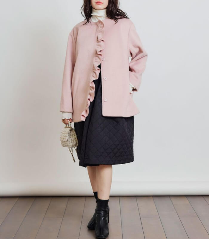 【PICCIN PERLA】フロントフリルショートコート★☆907460