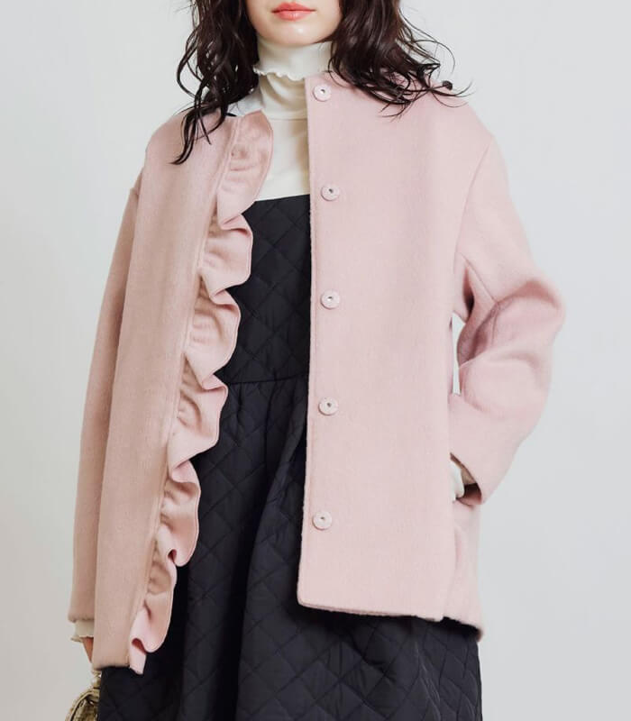 【PICCIN PERLA】フロントフリルショートコート★☆907460