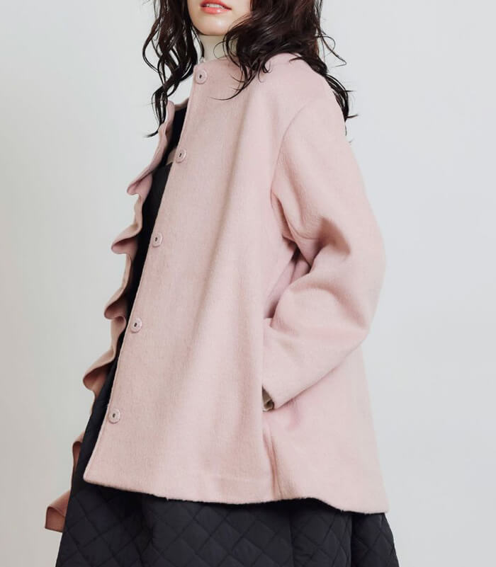 【PICCIN PERLA】フロントフリルショートコート★☆907460