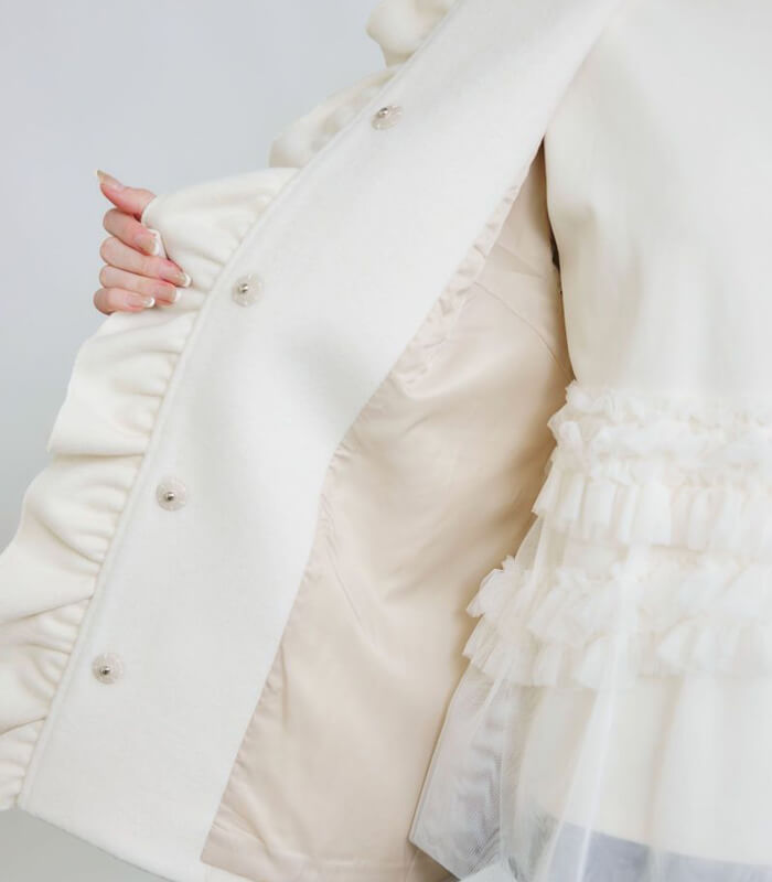 【PICCIN PERLA】フロントフリルショートコート★☆907460