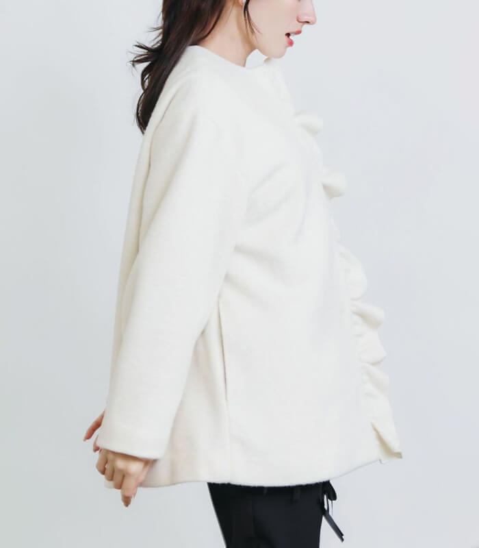 【PICCIN PERLA】フロントフリルショートコート★☆907460