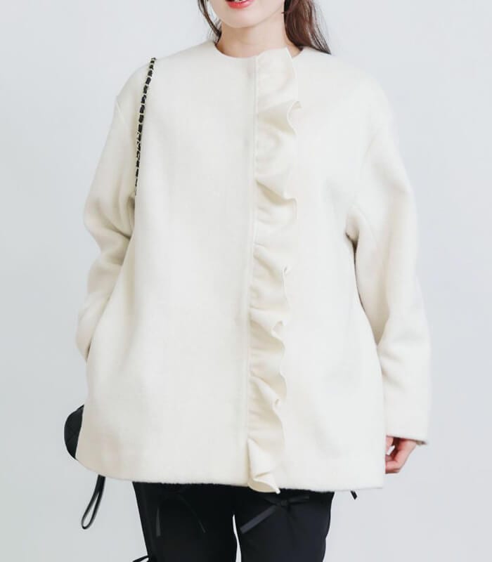 PICCIN PERLA】フロントフリルショートコート☆907460 | WEAR,アウター