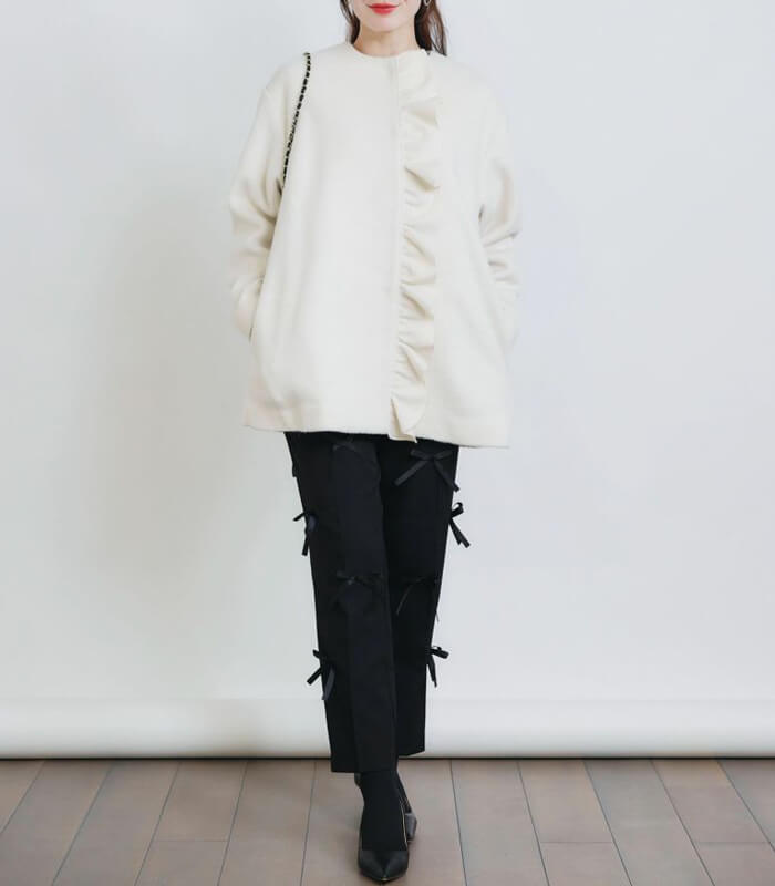 【PICCIN PERLA】フロントフリルショートコート★☆907460