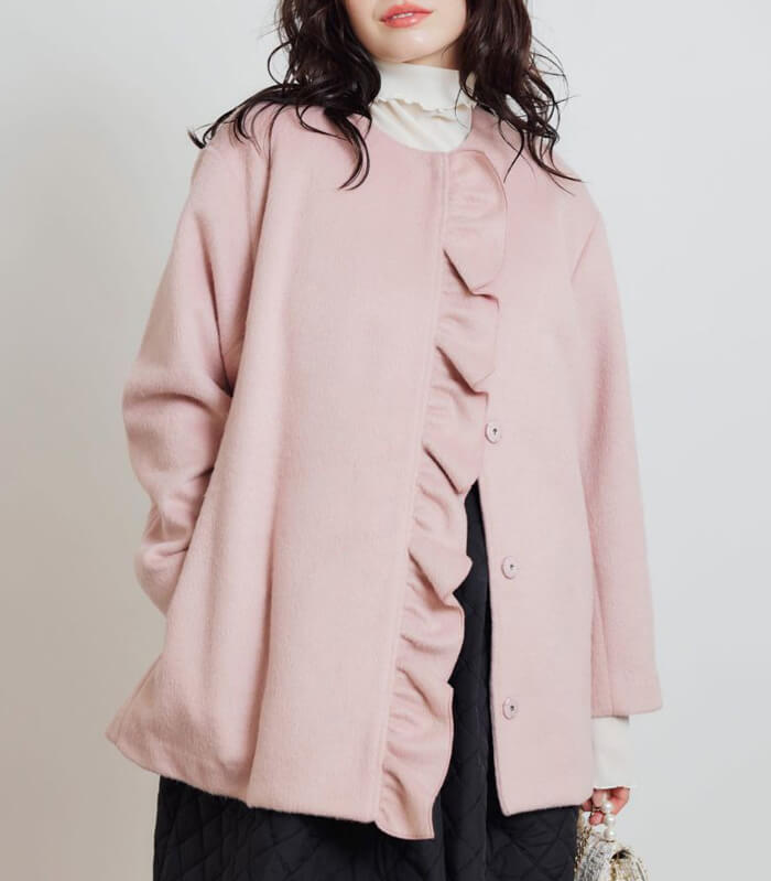 【PICCIN PERLA】フロントフリルショートコート★☆907460