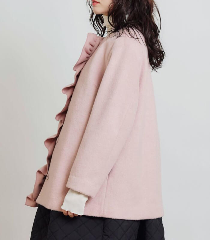 【PICCIN PERLA】フロントフリルショートコート★☆907460