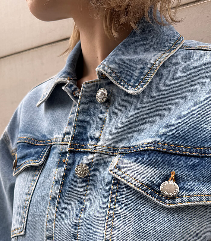 FLY GIRL】ビジューボタンデニムジャケット☆IT6228-03 | WEAR