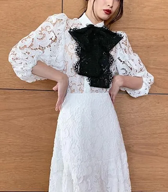 Adonisis】アラベスクレースBIGリボンブラウス☆260108 | WEAR