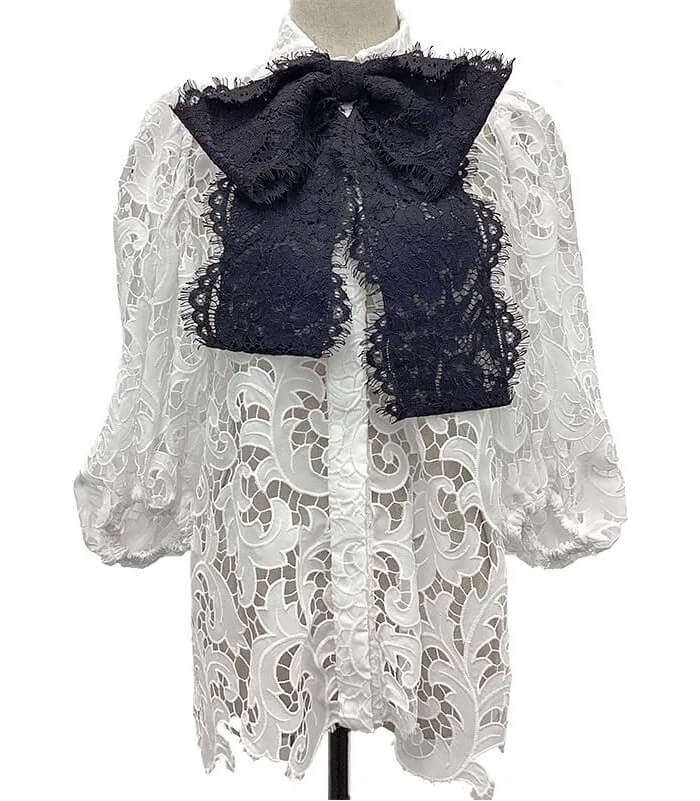 Adonisis】アラベスクレースBIGリボンブラウス☆260108 | WEAR