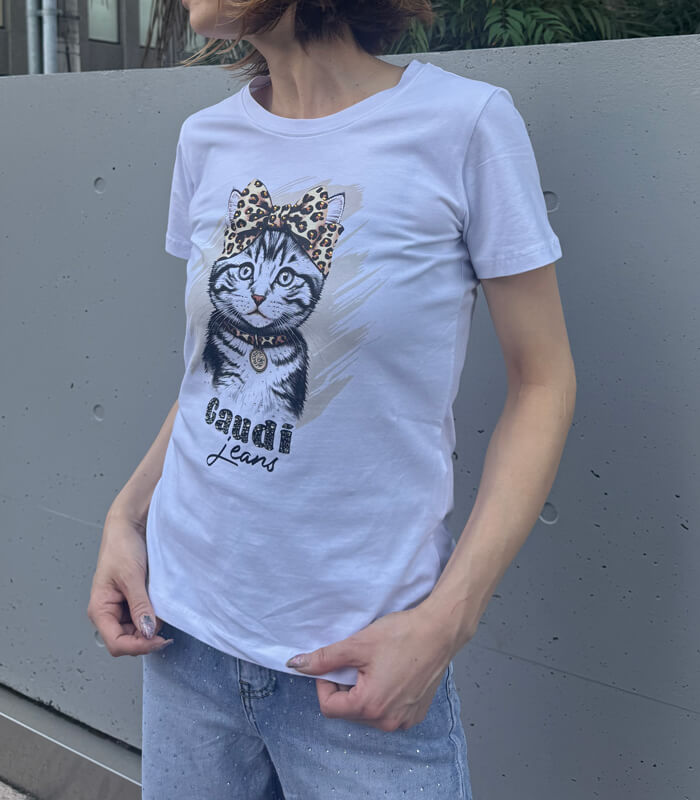 【GAUDI】CATプリントロゴTシャツ★☆IT611BD64072