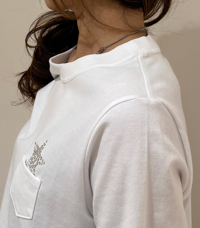 【ETOIL eSIGNE】星クリスタルクルーネックロンTシャツ★☆2407109