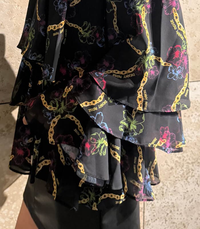 【DENNY ROSE】チェーン×フラワープリントティアードブラウス★IT521DD45010