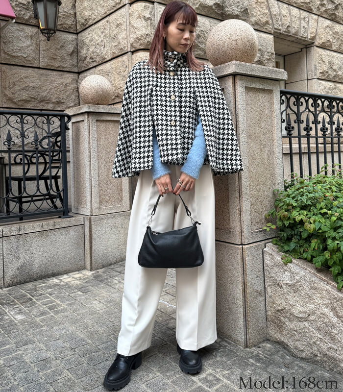 【Adonisis】千鳥格子ツィードケープコート★☆S25302