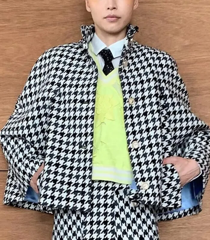 定価475000円♡最高級♡ダンヒル ハウンドトゥース ダッフルコート 千鳥柄 SUGARHILL